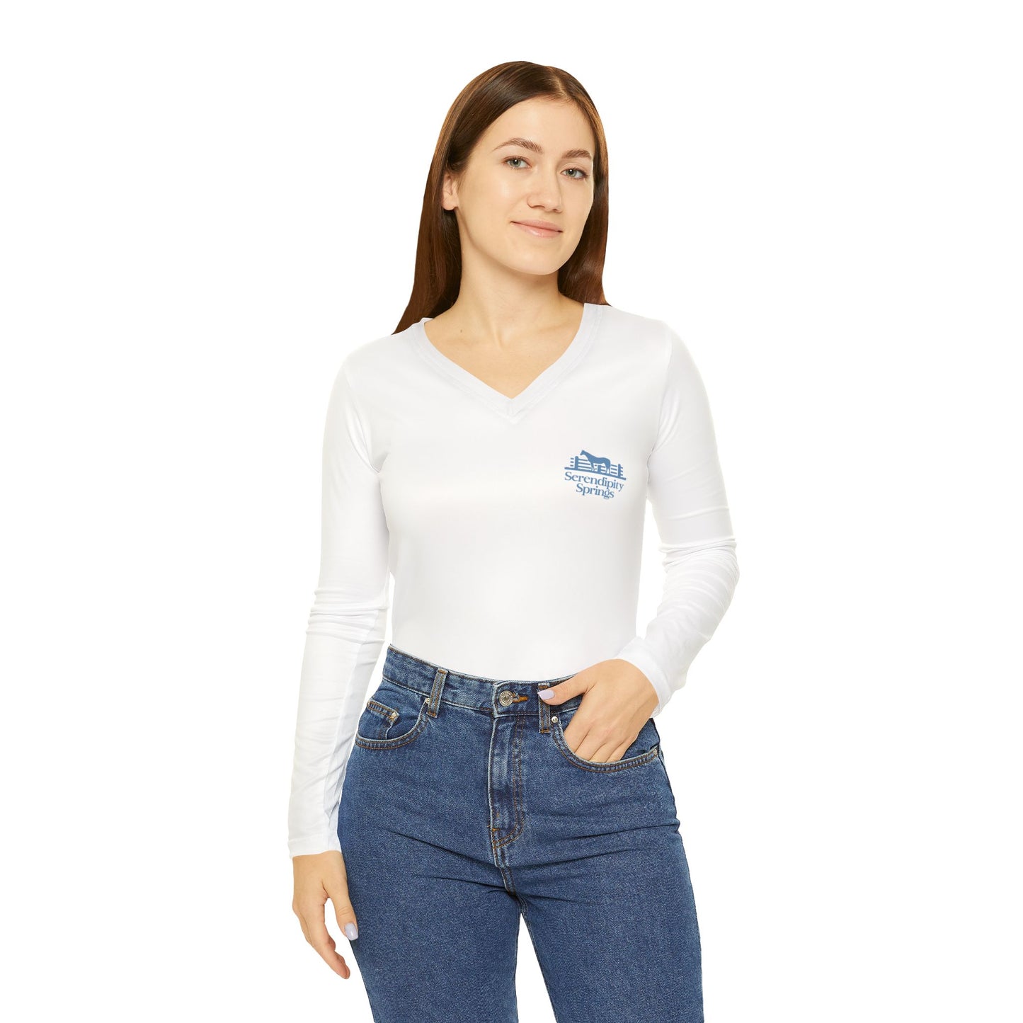 Serendipity Springs Farm Women's Long Sleeve V-neck Shirt