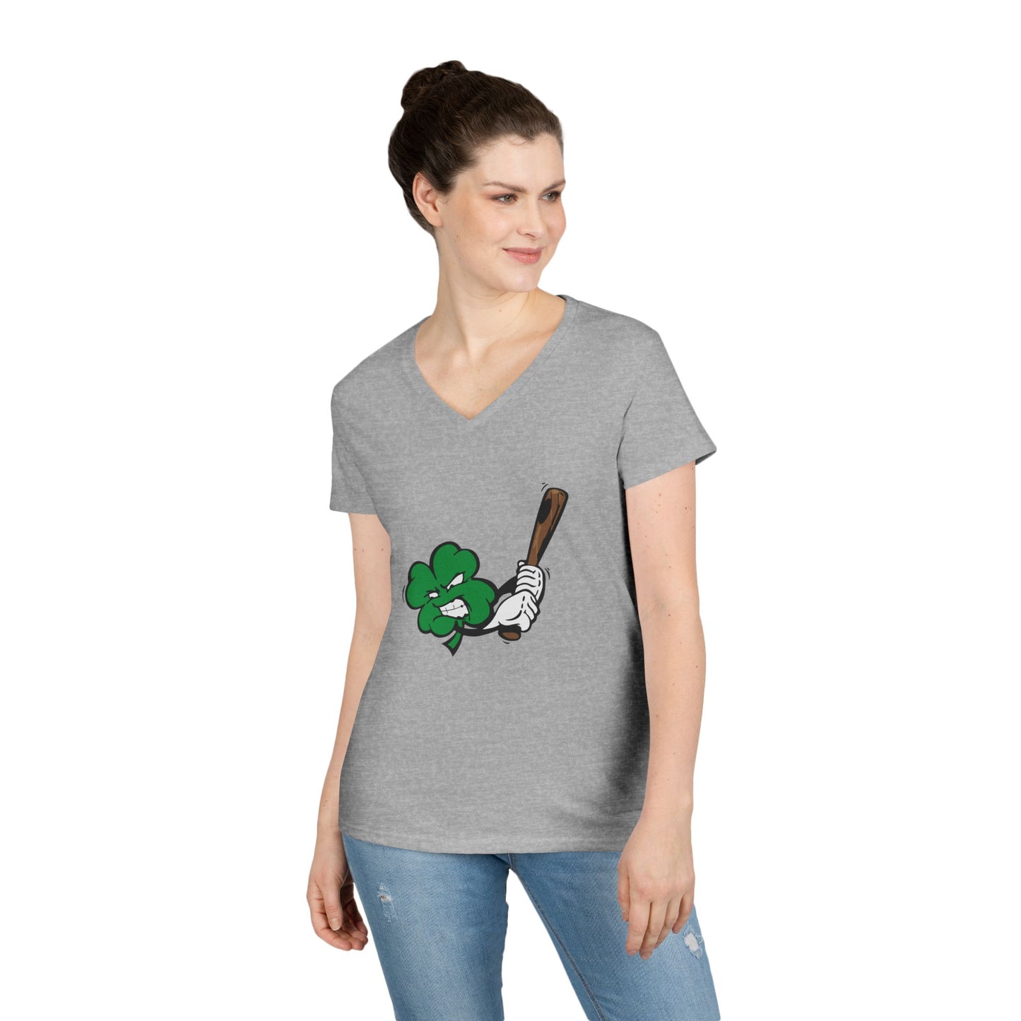 Clayton Clovers Angry Clover Ladies' V-Neck T-Shirt