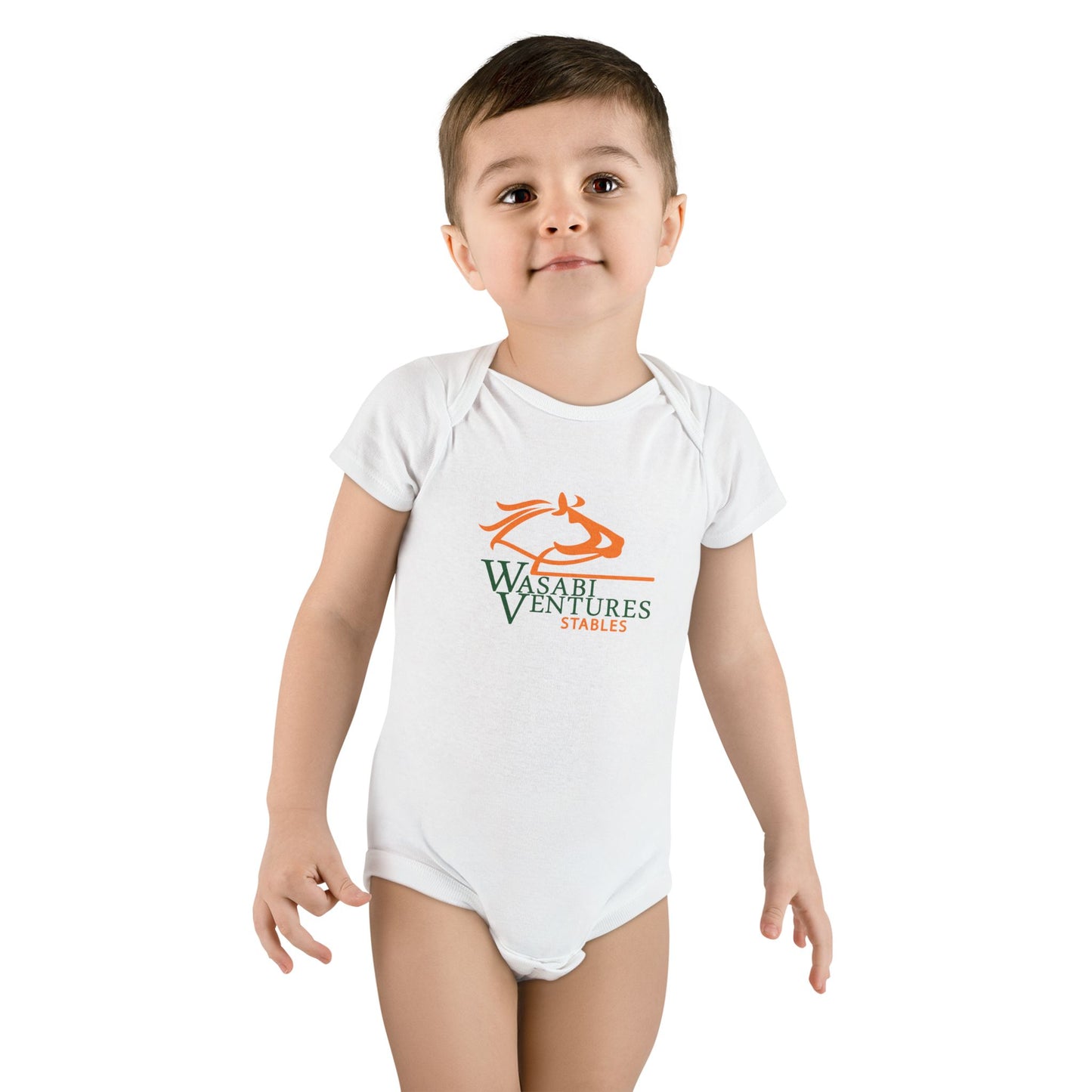 Wasabi Ventures Stables Baby Short Sleeve Onesie