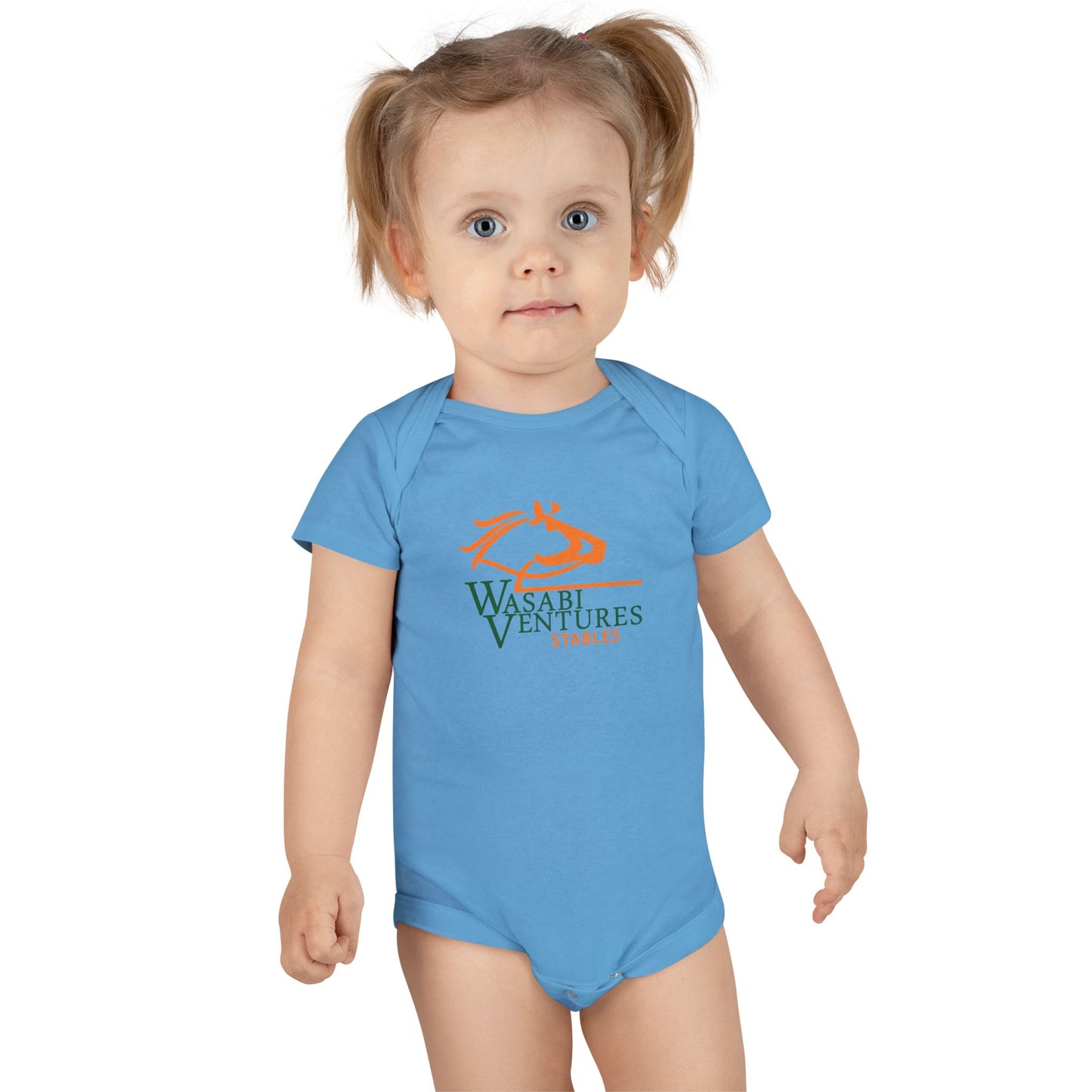 Wasabi Ventures Stables Baby Short Sleeve Onesie
