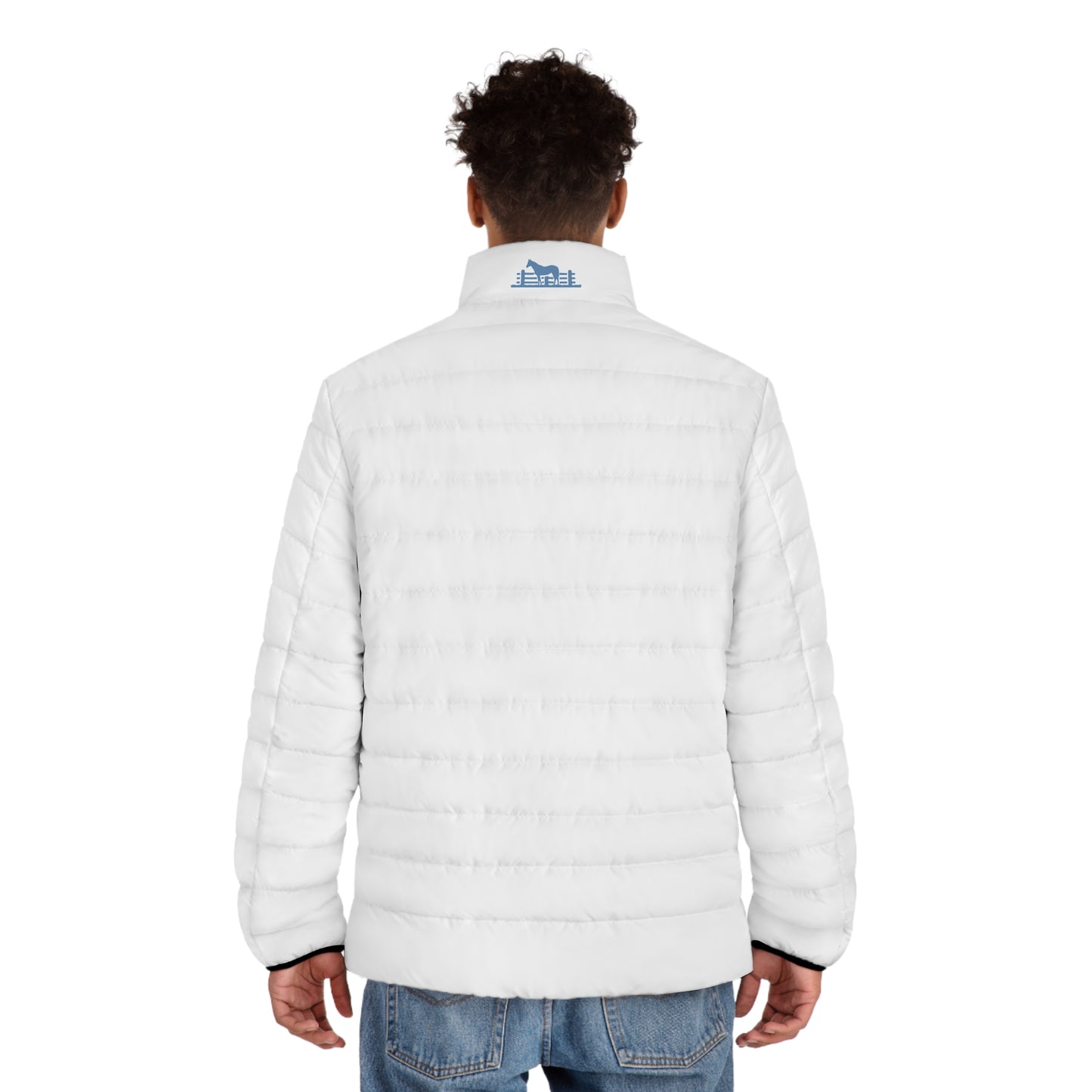 Serendipity Springs Farm Men's Puffer Jacket (White)