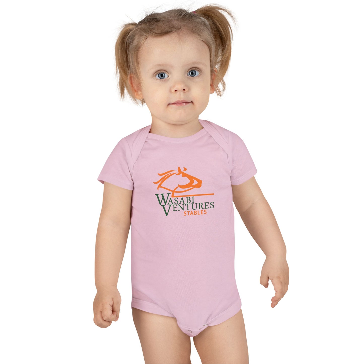 Wasabi Ventures Stables Baby Short Sleeve Onesie