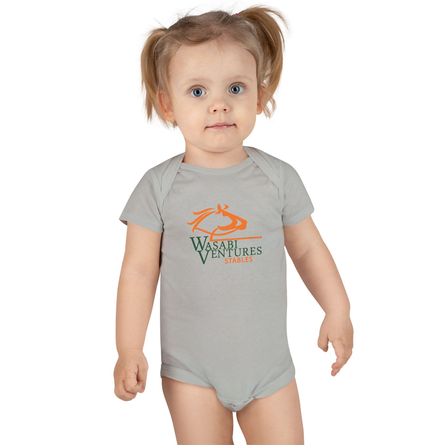 Wasabi Ventures Stables Baby Short Sleeve Onesie