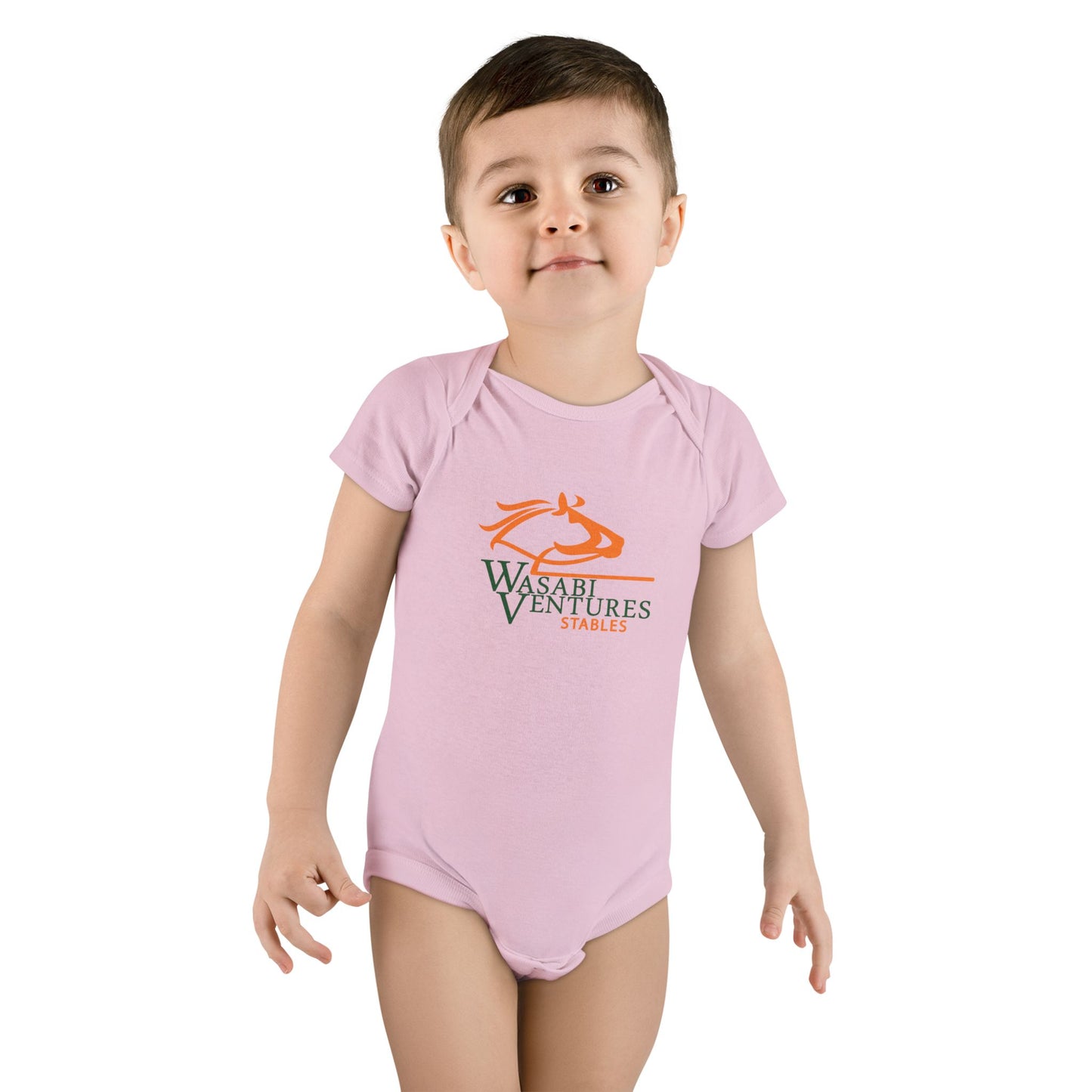 Wasabi Ventures Stables Baby Short Sleeve Onesie