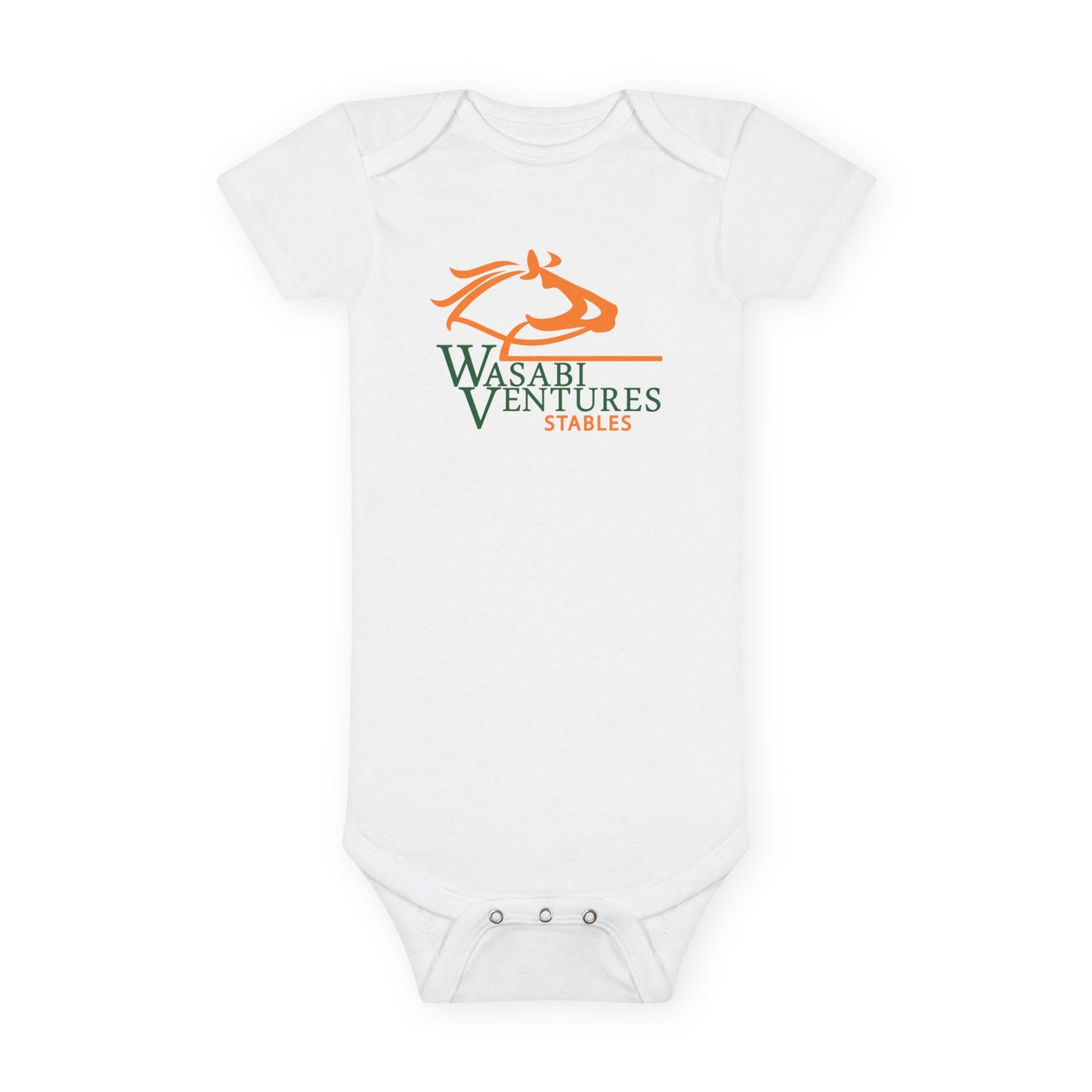Wasabi Ventures Stables Baby Short Sleeve Onesie