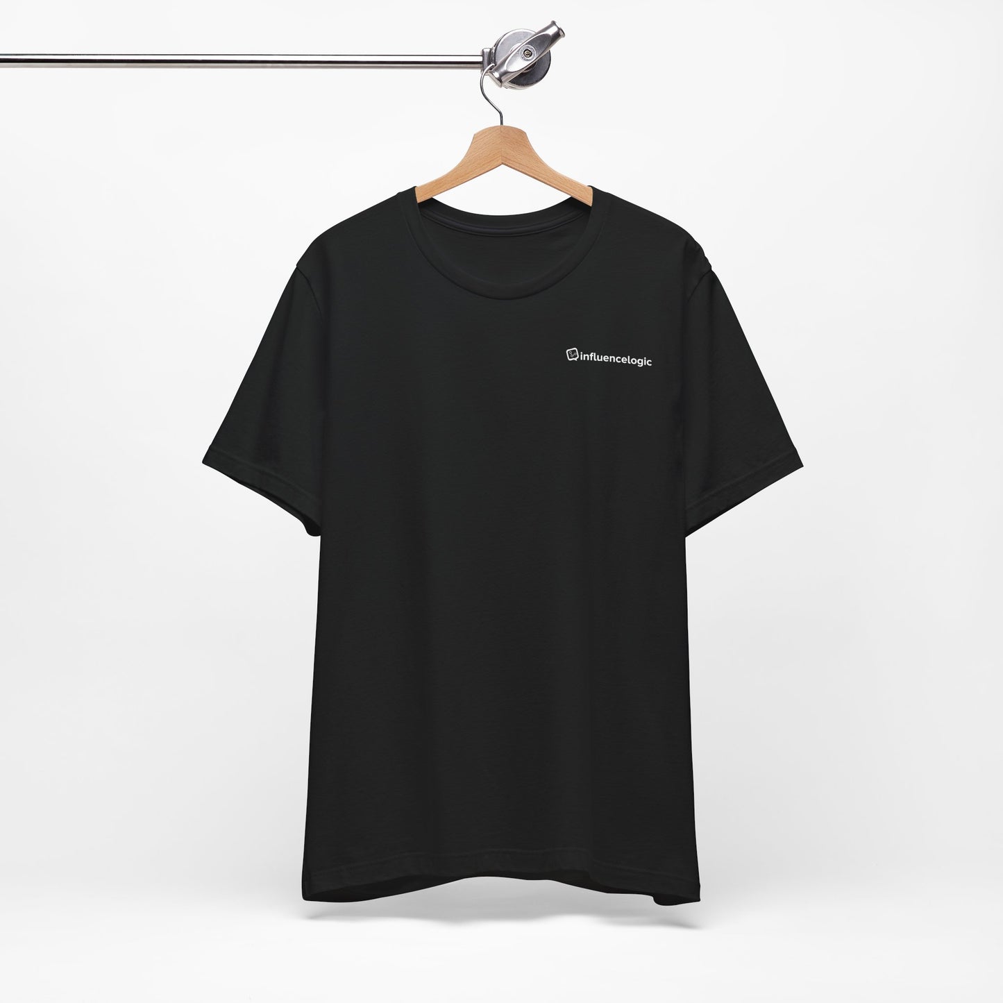 InfluenceLogic Black Unisex Jersey Short Sleeve Tee w/ Left Chest Logo
