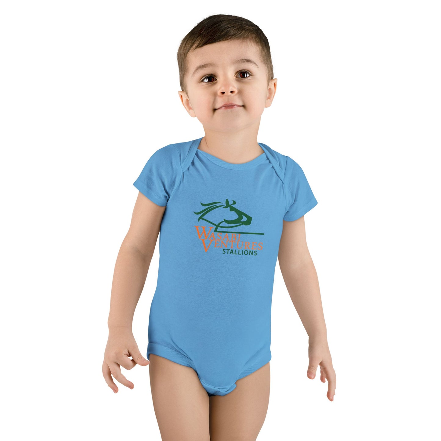 Wasabi Ventures Stallions Baby Short Sleeve Onesie
