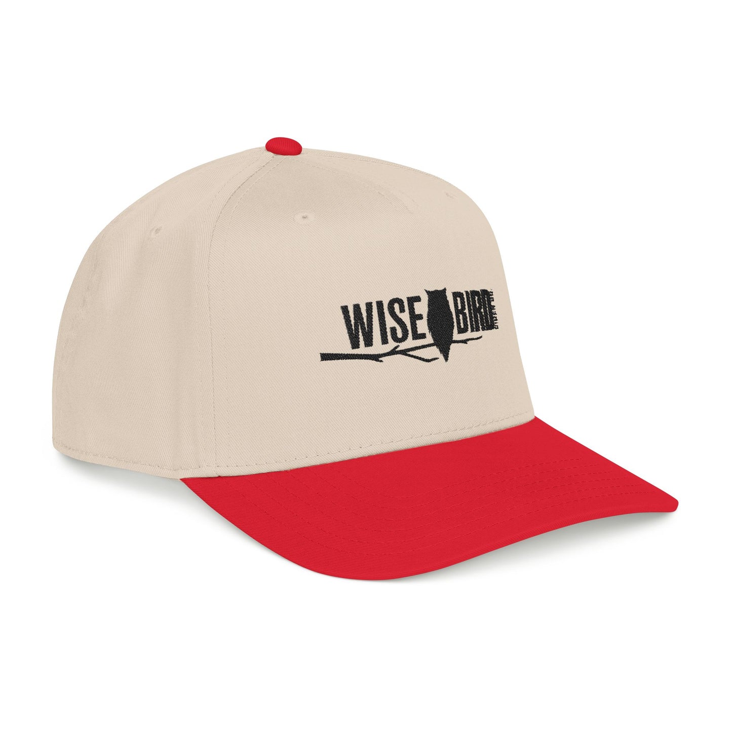 Wise Bird Mid Profile Baseball Cap Branch Logo (Black)