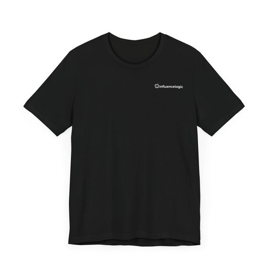 InfluenceLogic Black Unisex Jersey Short Sleeve Tee w/ Left Chest Logo