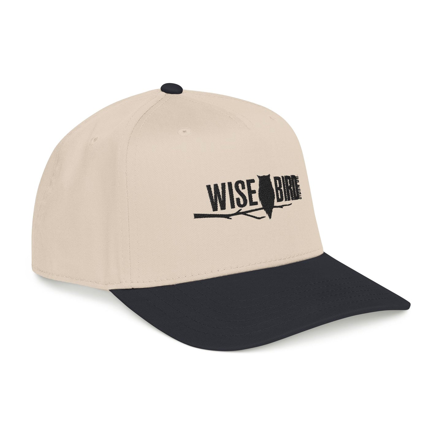 Wise Bird Mid Profile Baseball Cap Branch Logo (Black)