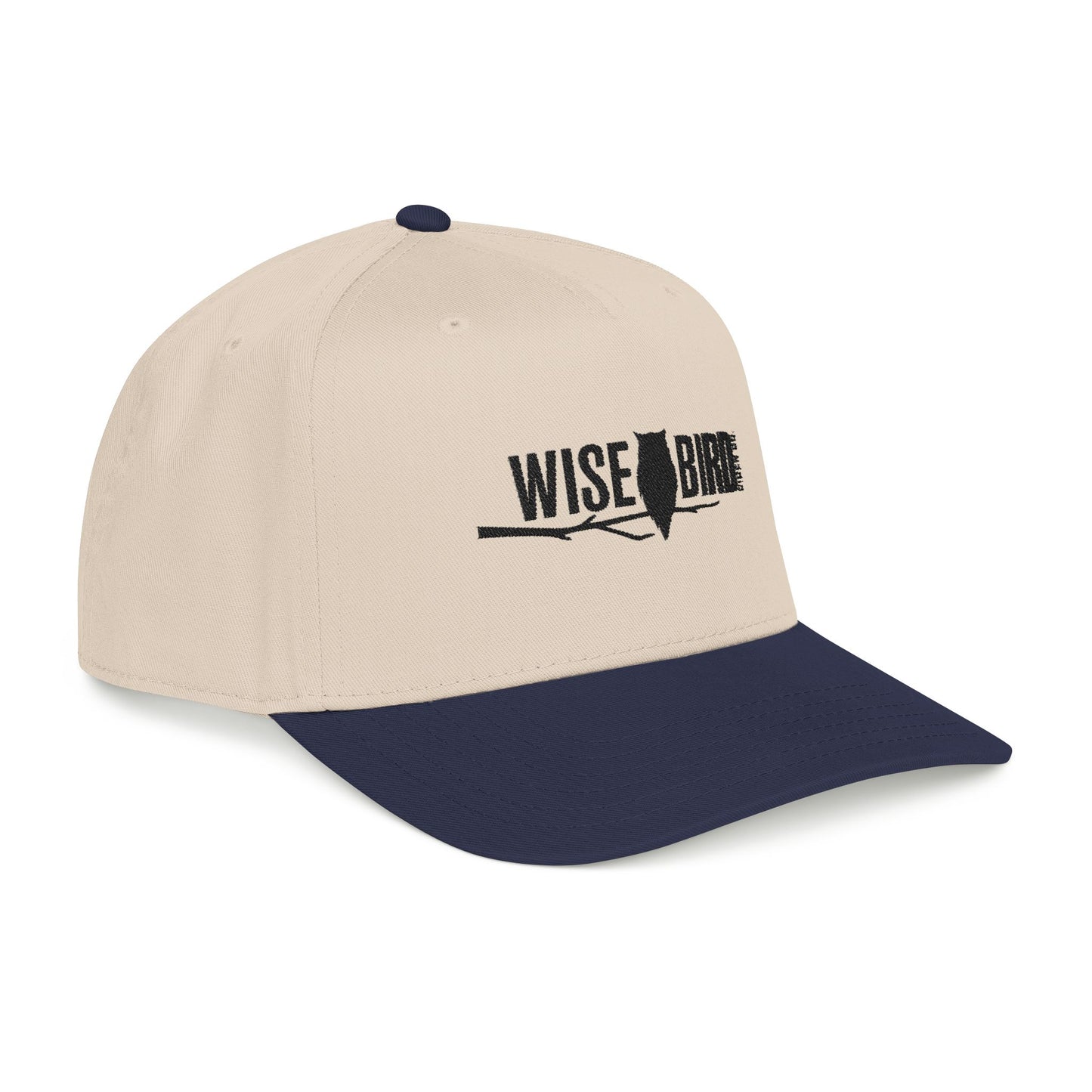 Wise Bird Mid Profile Baseball Cap Branch Logo (Black)