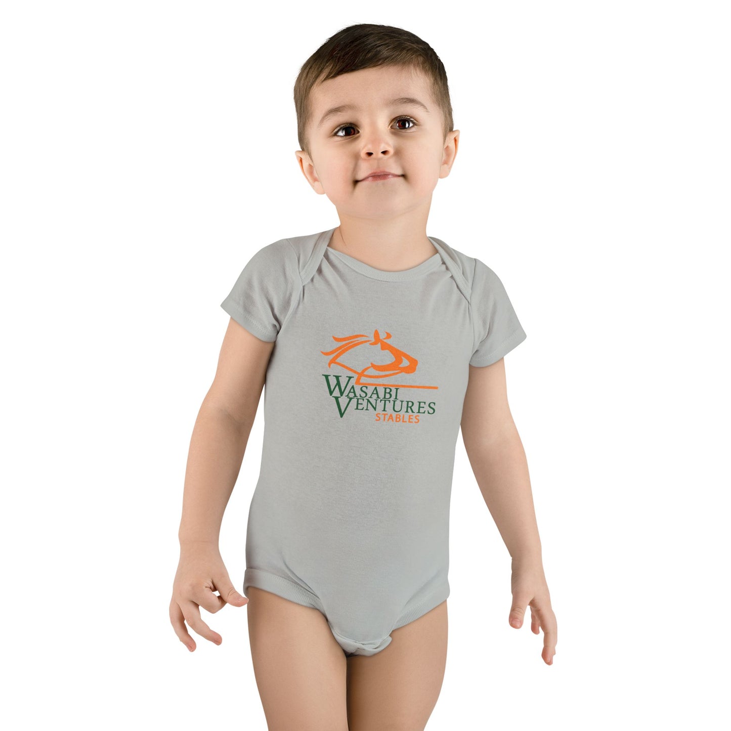 Wasabi Ventures Stables Baby Short Sleeve Onesie