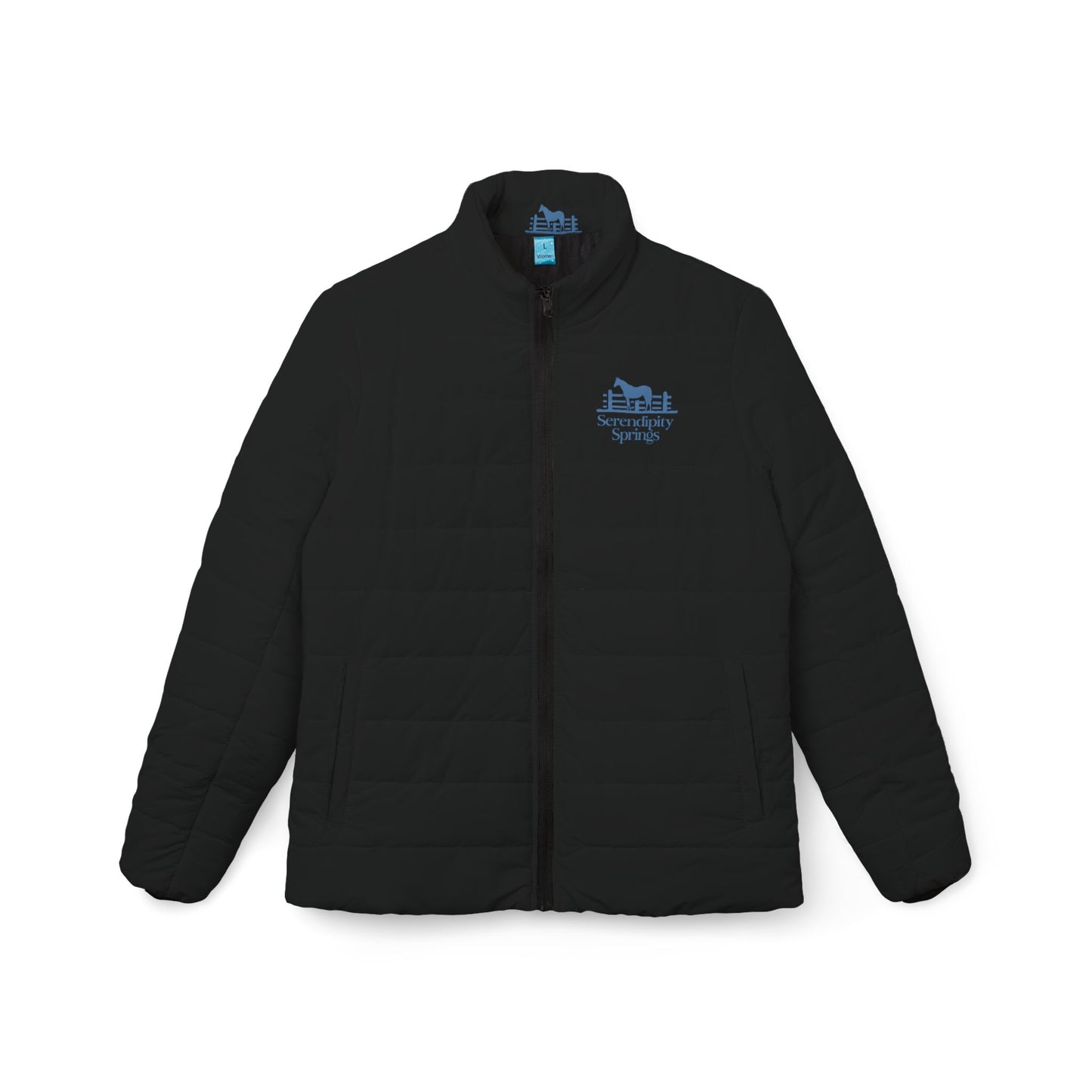 Serendipity Springs Farm Women’s Puffer Jacket (Black)