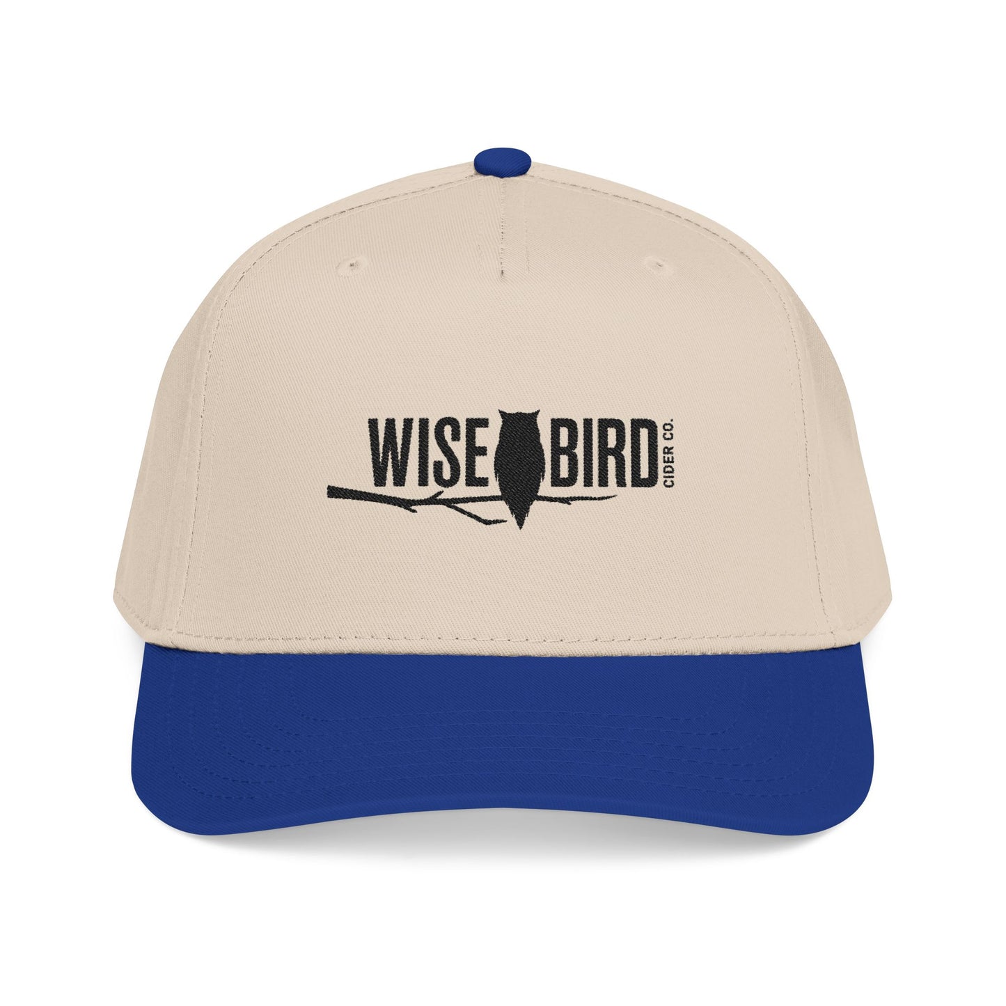 Wise Bird Mid Profile Baseball Cap Branch Logo (Black)