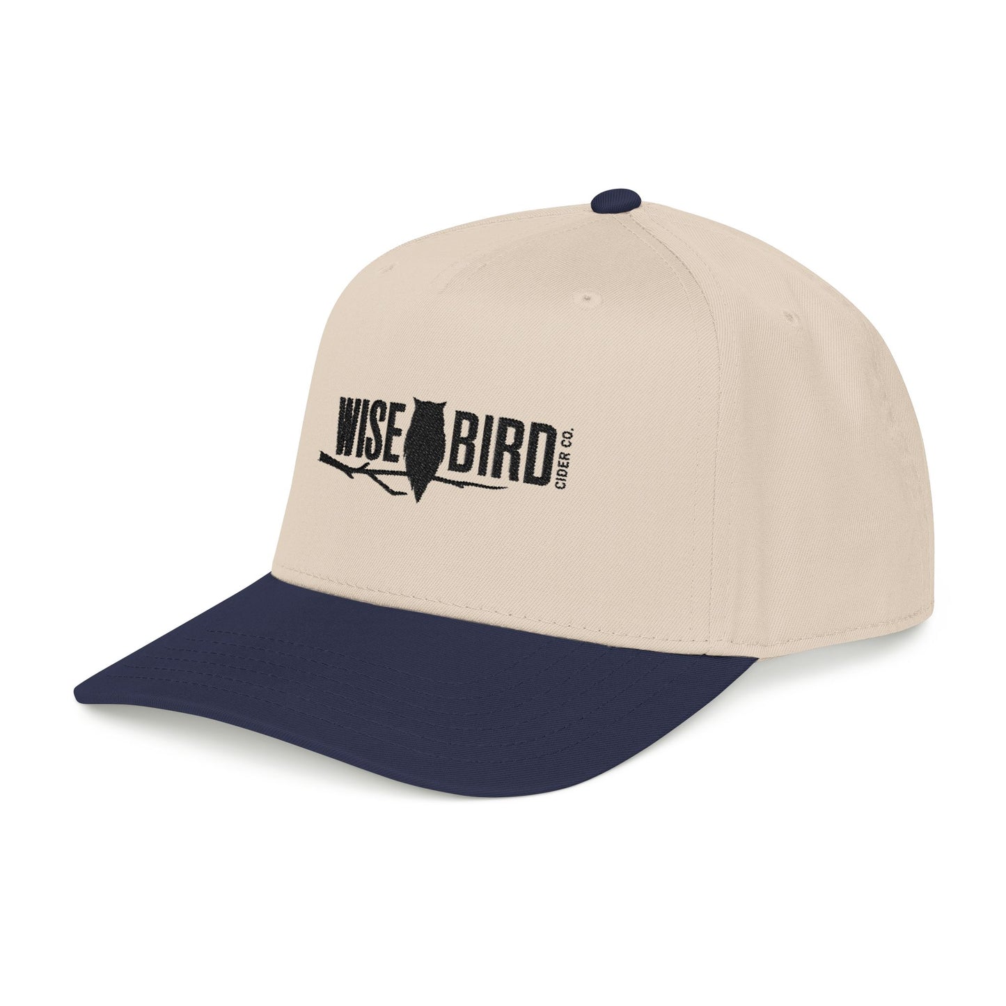 Wise Bird Mid Profile Baseball Cap Branch Logo (Black)