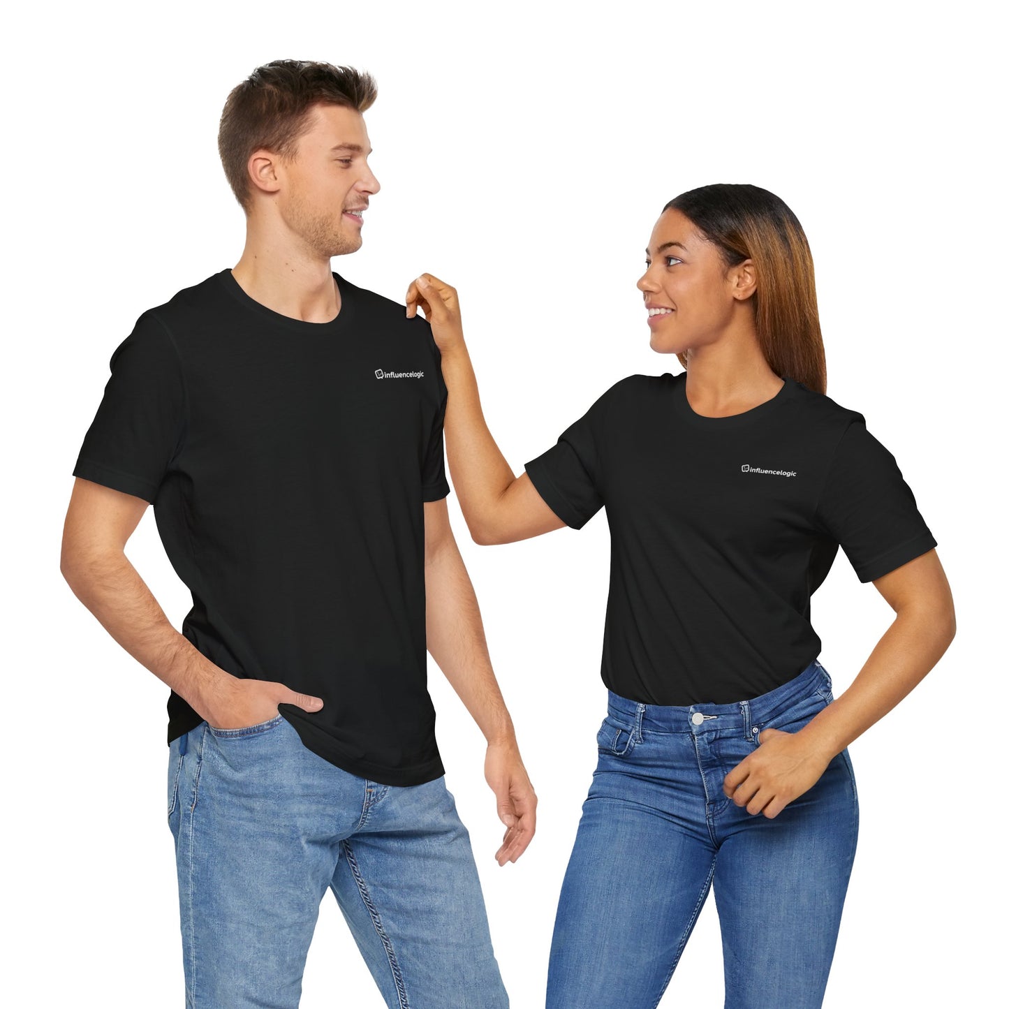 InfluenceLogic Black Unisex Jersey Short Sleeve Tee w/ Left Chest Logo