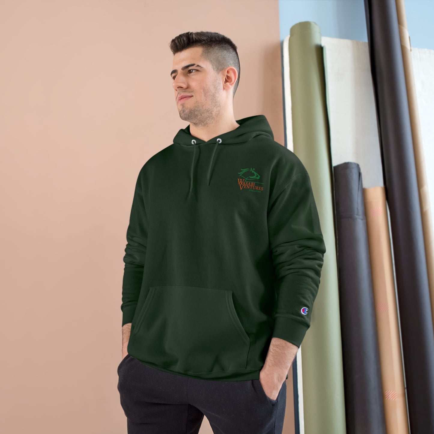 Wasabi Ventures Stallions Men's Champion Hooded Sweatshirt