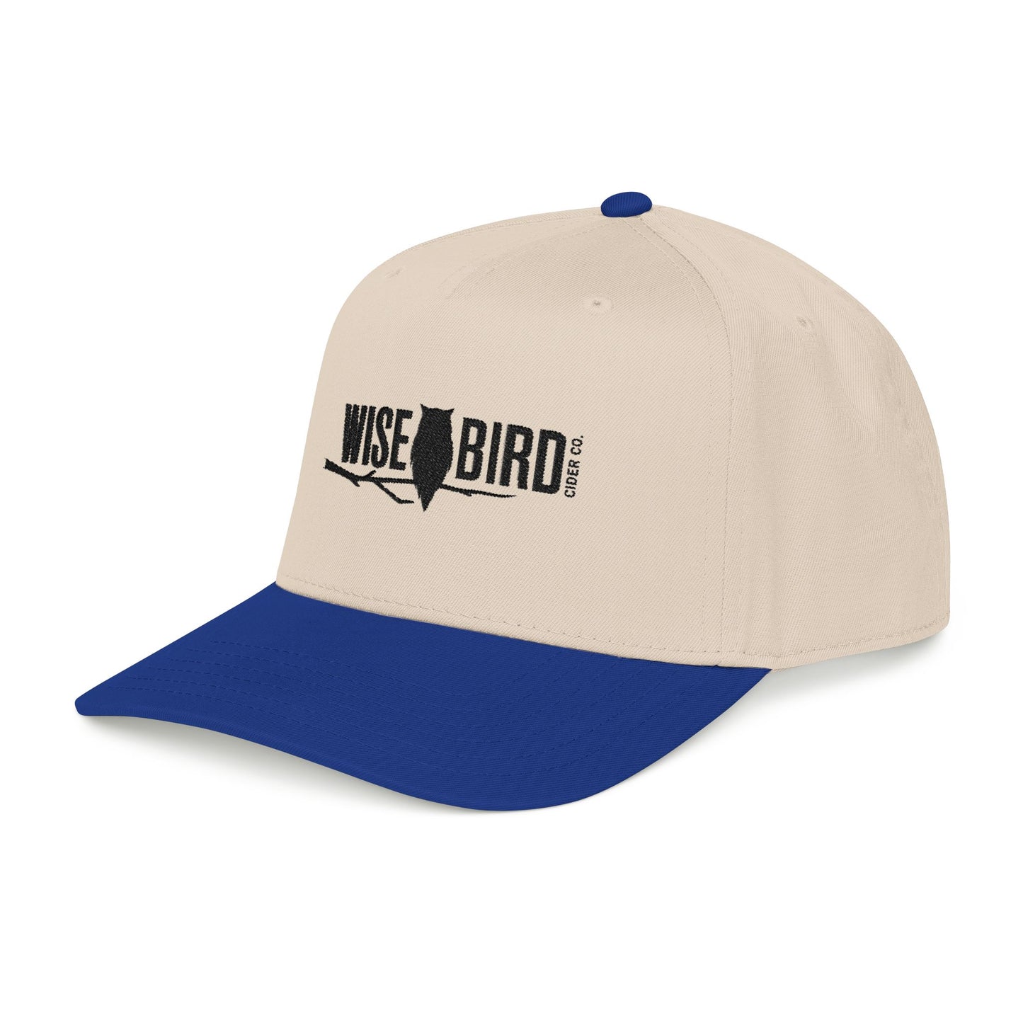 Wise Bird Mid Profile Baseball Cap Branch Logo (Black)