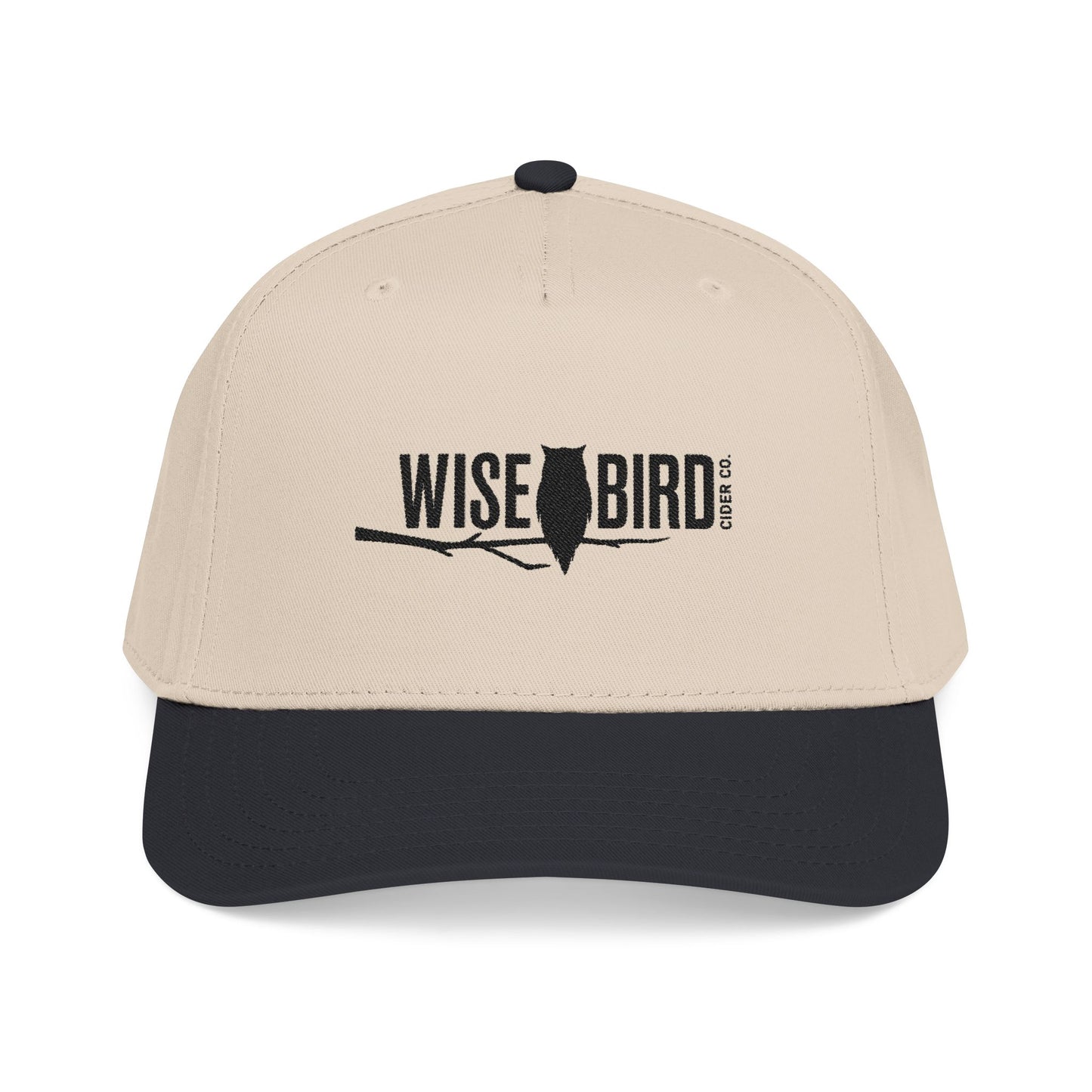 Wise Bird Mid Profile Baseball Cap Branch Logo (Black)