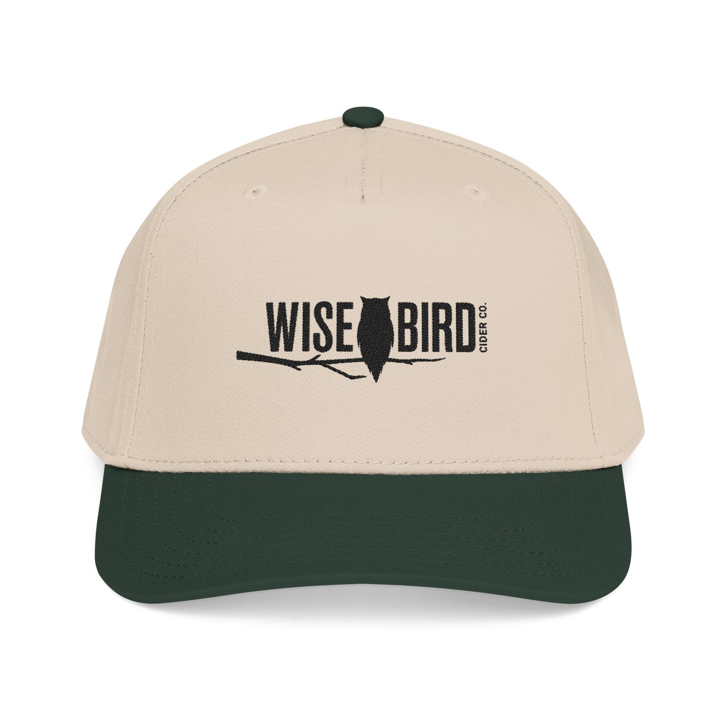Wise Bird Mid Profile Baseball Cap Branch Logo (Black)