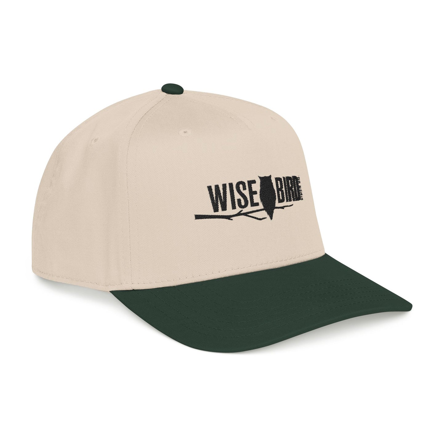 Wise Bird Mid Profile Baseball Cap Branch Logo (Black)