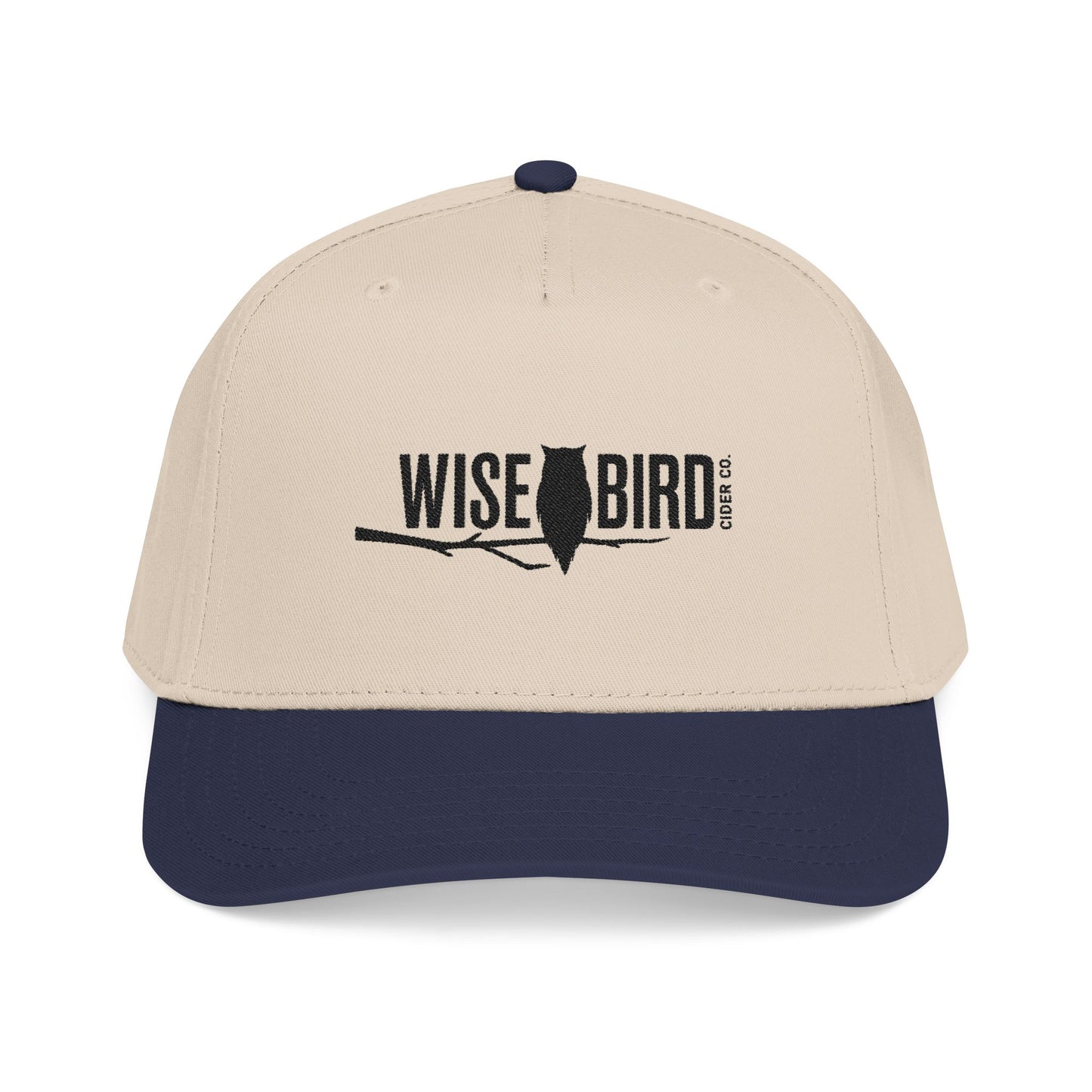 Wise Bird Mid Profile Baseball Cap Branch Logo (Black)