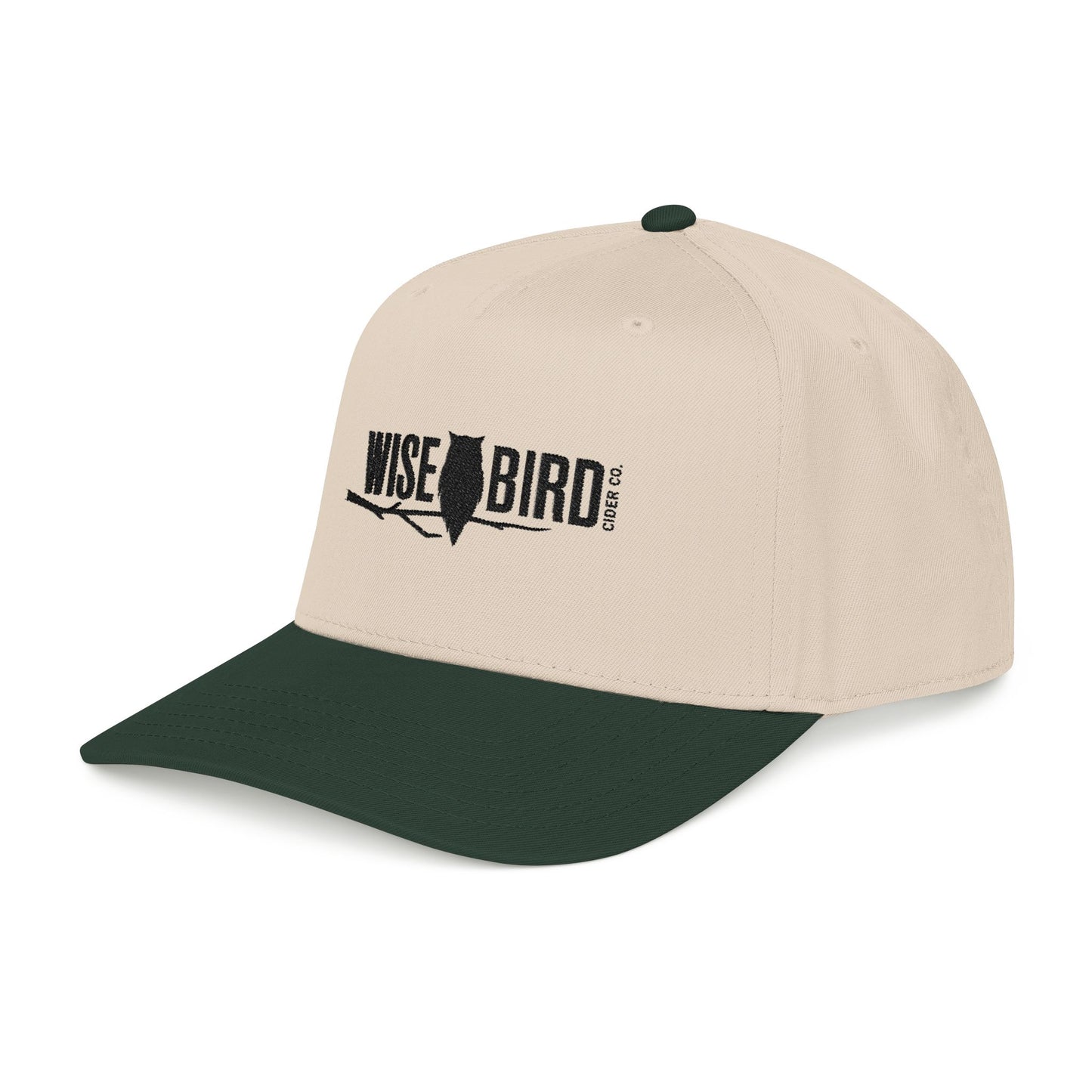 Wise Bird Mid Profile Baseball Cap Branch Logo (Black)