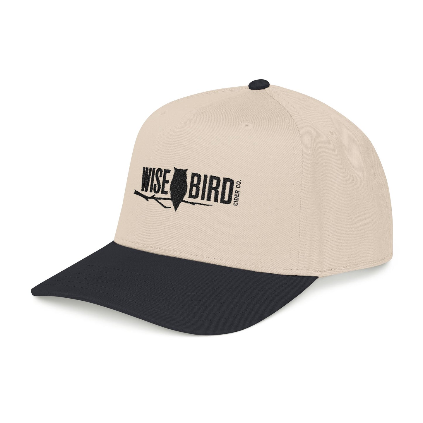 Wise Bird Mid Profile Baseball Cap Branch Logo (Black)