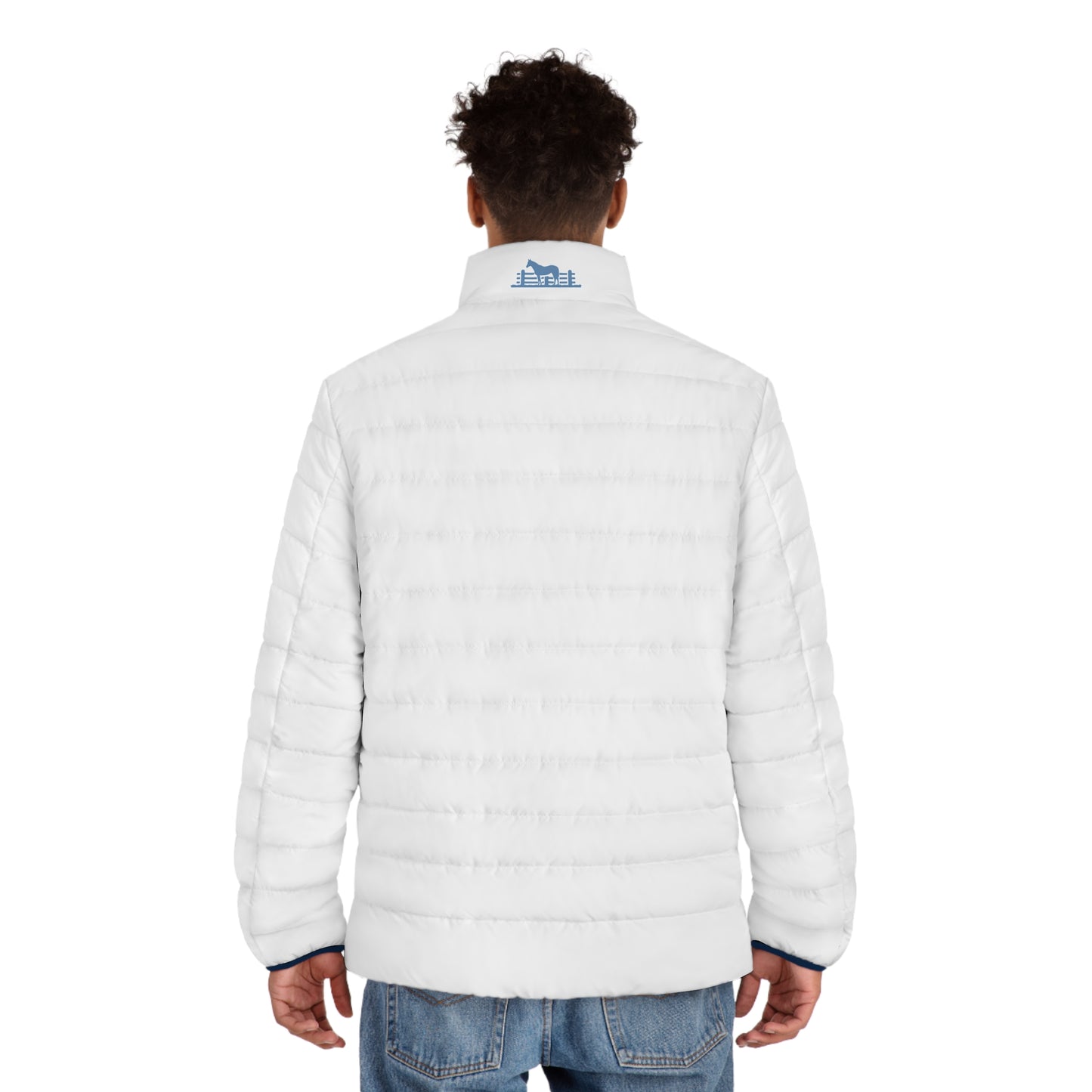 Serendipity Springs Farm Men's Puffer Jacket (White)