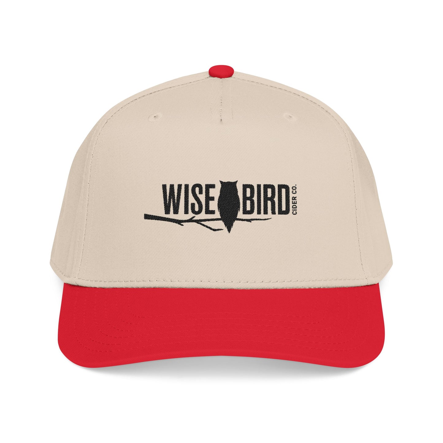 Wise Bird Mid Profile Baseball Cap Branch Logo (Black)