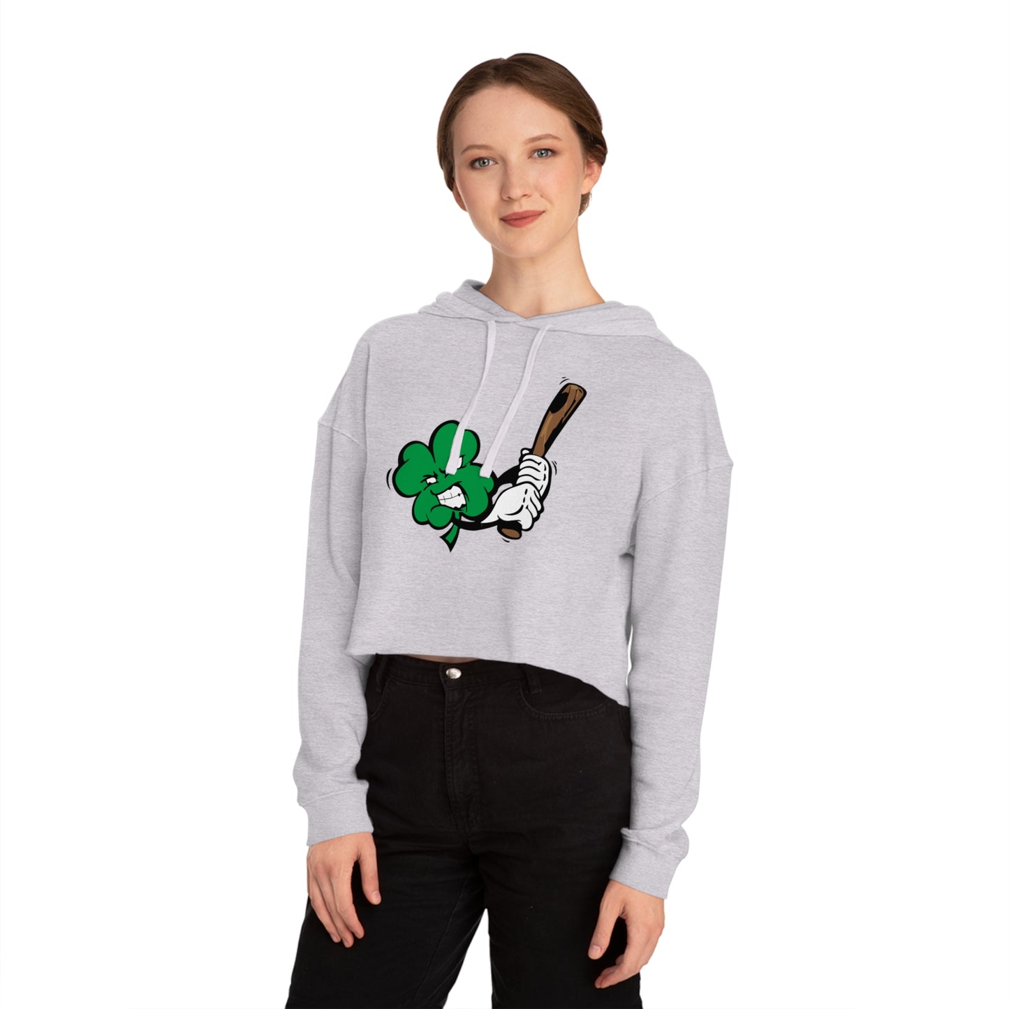 Clayton Clovers Angry Clover Women’s Cropped Hooded Sweatshirt