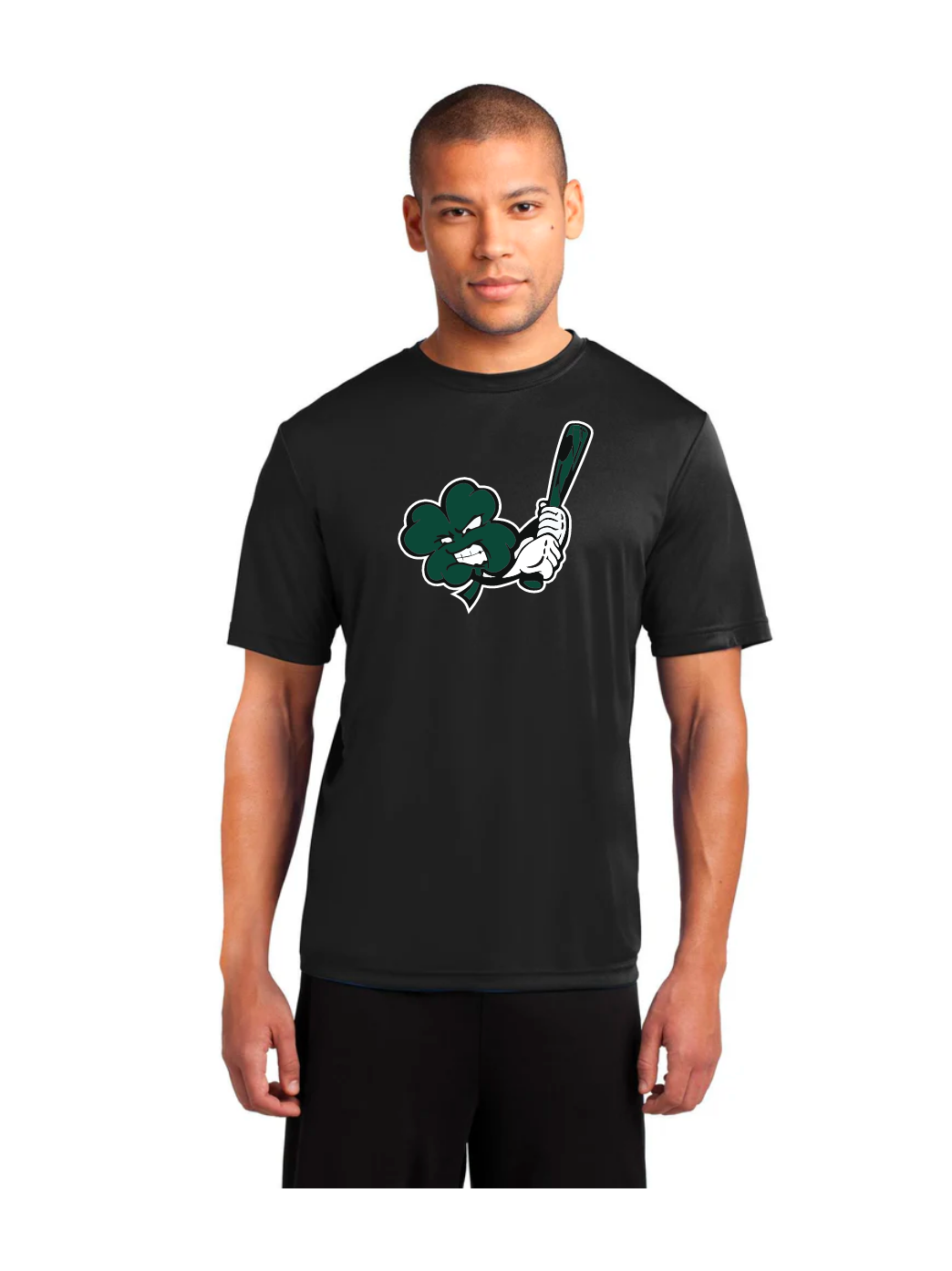 Clayton Clovers Angry Clover Black Cotton T-Shirt