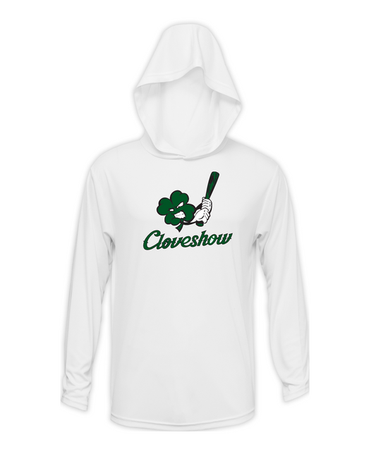 Clayton Clovers Angry Clover Lightweight White Hoodie